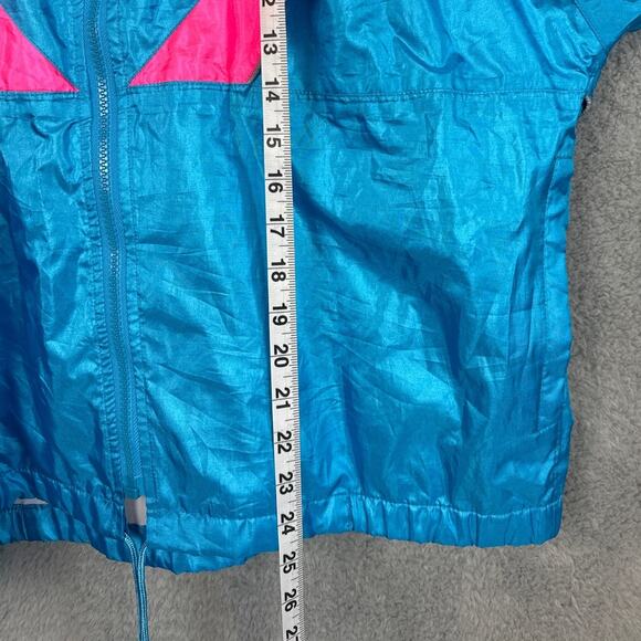 Vintage Retro Dolfin Track Jacket Pink Blue Windbreaker Athletic Athleisure - Picture 5 of 9